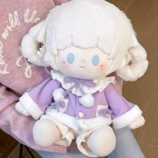 40cm 앉아 있는 면인형 옷 35cm 스팟 하늘색 귀여운 인형옷세트, 40cm 인형 옷, 보라 쉬폰 2개(모자X)