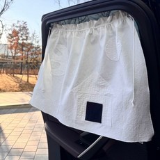 棉麻遮光車簾 韓國INS風 小屋設計 吸盤式 夏季防曬 兒童車載, 70x52CM, 1個