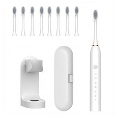 충전식 스마트 미세모 음파 전동칫솔+칫솔모 8개+거치대+여행용 보관함 세트 J720, 단품, 단품