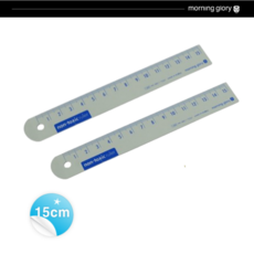 모닝글로리 무독성 슬림 15cm 스틸자, 2개, 그레이