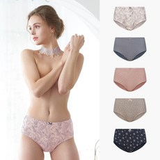 데일리 여성 순면 모달 맥시팬티 5종세트 여자 하이웨스트 삼각