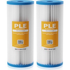 R50-BBSA FXHSC CB1-SED10-BB WFHDC3001 W50PEHD 2팩과 호환되는 우물용 맥스 워터 5 마이크론 퇴적물 물 필터 10 x 4.5 전체 가정용 교체, 5 Micron, Pack of 2