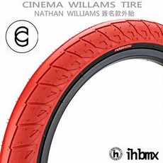 I.H BMX CINEMA WILLAMS 簽名款外胎 膠色 表演車/MTB/地板車/越野車專用, 紅色, 1個