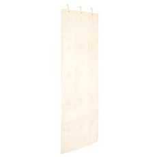 Household Essentials Over The Door 면 혼방 모자 및 모자 오거나이저 벨크로 행거 15개 내추럴