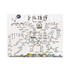 U&S 叔叔與妹妹 台北捷運MRT路網圖 插畫明信片 彩色紀念 台北特色, 詳見包裝, 1個