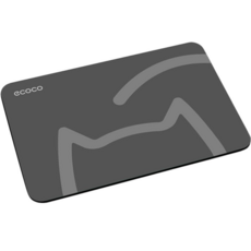 【ECOCO 意可可】硅藻泥吸水速乾防滑軟地墊 廁所浴室腳墊 躲貓貓圖案, 黑色, 1個