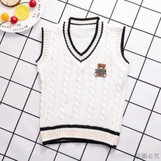 男童馬甲兒童小熊針織打底衫保暖背心春秋冬學生裝