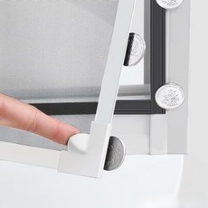 桃園有貨 紗窗 磁吸隱形防蚊紗窗 免打孔磁吸紗窗 自裝家用 可拆水洗 防蚊紗網 防貓網 簡易粘貼式金剛網紗 窗戶防護, 磁吸款【灰紗白框】