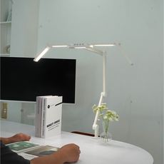 룩스베러 STDL04 스탠드 삼성 시력보호 와이드 책상스탠드, 화이트, 클램프타입, 리모컨 미포함