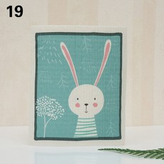 재사용 가능한 습식 건식 가정용 주방 걸레 흡수성 행주 셀룰로오스 청소 천 설거지 수세미 패드 1PC, 19, 1개