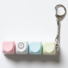 LED 하트 키캡 키링 피젯 토이, 1개, 04 스마일