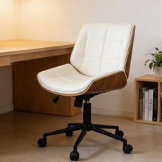 밍이샵 컴퓨터 의자 책상 의자 사무용 의자 사무실 회의실용 의자 가정용 인조가죽 회전식 의자 베이지