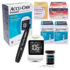 Accu-Chek 아큐첵 인스턴트 혈당측정기+시험지 100p+호환침 100p+알콜솜 100p, 1세트, 인스턴트SET