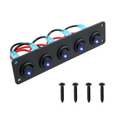 12V 방수 토글 스위치 커버형 3핀 자동차 전원 전환 ON OFF 24V 5 버튼 라이트 로커 패널 보트 RV 요트 해양 인테리어 LED 키 표시기 차단기, 01 녹색