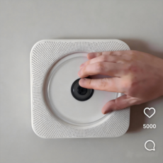 구에레이 충전식 고음질 블루투스 CD플레이어 방진기능 스피커내장 USB재생지원 휴대용 cd 플레이어 학생/부모님 선물용, 흰색, Y-01