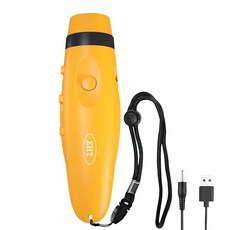 USB 충전으로 심판을 위한 ZHT 전자 호루라기 심판 코치 교사를 3톤 고음량 비상 랜야드와 함께하는 야외 캠핑 하이킹 보트 안전 호루라기, 옐로우, 1개