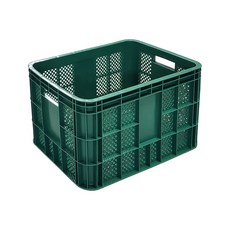 뉴플라스틱 농산물상자 과일박스 사각상자 운반상자 이사박스 플라스틱 바구니, 그린, 1개