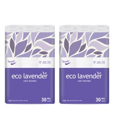 브론디 라벤더 3겹 고급 롤 화장지, 30m, 30롤, 2개