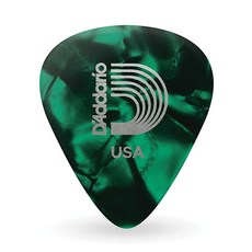 D'Addario 셀룰로이드 기타 피크 - 기타 액세서리 - 어쿠스틱 기타 일렉트릭 기타 베이스 기타용 기타 피크 - 자연스러운 느낌 따뜻한 톤 - 블루 라이트 10팩, 헤비, 초록색, 1개