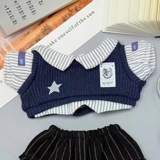 유치원 노란 모자 아이돌 이름표 인형옷 유니폼 액세서리 인형 10cm 검정 솜인형 솜깅이 솜인형옷, 스타 레일 아카데미, 블루페이크투피스(lacarte)