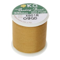 KO 나일론 비딩 실 금색 일본산 프리왁스 100% 나일론 330TEX 엉킴 방지 매듭 코드 50m/55야드 스풀 씨앗 구슬 프로젝트 직조 및 직조에 사용하세요