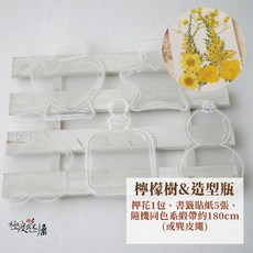 極度花燥 押花書籤材料包 乾燥花 DIY 禮物, 【押花書籤材料包】檸檬樹&造型瓶,一份材料包