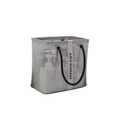 沐浴洗漱瀝水收納籃 網布透氣快乾, 灰色