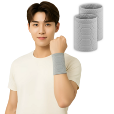 247Products 아이스리스트밴드 ICEwristBAND 아이스 드라이 쿨 슬림 초경량 고탄력 손목보호대, 2개, 연회색