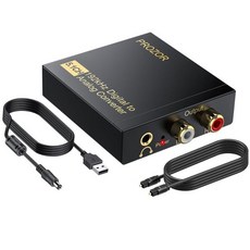 PROZOR DAC 변환기 192Khz 디지털-아날로그 오디오 디코더 볼륨 조절 지원 5.1채널 DTS 돌리-AC3 동축 SPDIF Toslink 광학 RCA 어댑터 HDTV