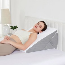 빅쿠션 레그렉스 수술 후 침대 베개 다리 무릎 용 웨지 세척 가능 커버가 있 CertPUR 메모리 폼 산 역류 조절 신체 위치 쿠션 높이, 2 Piece Set