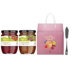 복음자리 무농약딸기잼+무화과잼 선물세트 (잼나이프증정), 1세트, 710g