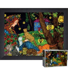 퍼즐피플 명화 500피스 1000피스 직소퍼즐 바비퍼즐 시리즈, 소녀와 고양이 500피스 액자포함(우드블랙), 1개