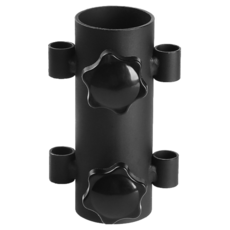 【小米粉】天幕杆固定器 固定座 營柱固定座 撐杆固定管 可調節營柱固定器 營柱支撐架 營柱地釘 天幕桿 固定架 露營, 迷霧黑