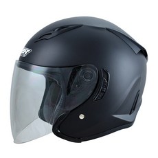 M2R J5 3/4罩安全帽 內墨鏡雙鏡片設計, 消光黑,S/M/L/XL