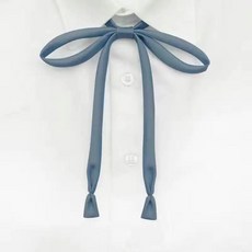超值 波點蝴蝶直條長柄領結蝴蝶結制服領花少女學生 副廠產品, 霧霾藍領繩