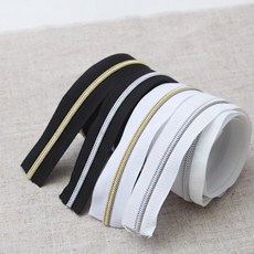 짱패브릭 5호코일롤지퍼, 블랙실버/180cm, 1개