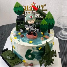 diy 2025년 육군의 날 Q 버전 특수부대 케이크 장식 오너먼트 위장복 군인 모형 펠트, B형 펠트 나무 가지 15개