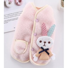코코스튜디오 예쁜 강아지옷 고양이 토끼 플리스 조끼, 코코 래빗 양털조끼/핑크, 1개