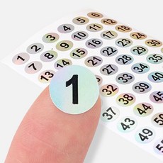 원형 숫자스티커 1P 1cm 레인보우그라데이션 숫자 eas+0480JF, 1-60