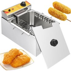 상업용 딥프라이어 12리터 전기 완전 자동 치즈 핫도그 소시지 그릴 오븐 스트립 대용량 온도 조절 가능 50200℃