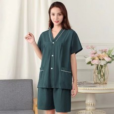純棉汗蒸服, 墨綠短款 女 ,2xl