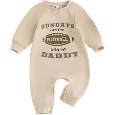 체헤도 신생아 여자 남자 축구복 일요일은 아빠와 함께하는 축구복입니다. 원시 롬퍼 점프수트 가을 옷