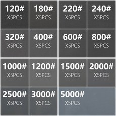 CMCP 습식 및 건식 사포 그릿 120 5000 방수 연마 도구 샌딩 페이퍼 75 개, 75pcs Set, 1개