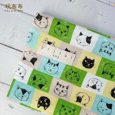 玩布布 幼兒園手帕/圓形手帕夾/擦手巾 - 可愛造型、柔軟親膚、吸水速乾, 1個, 逗趣貓貓, 逗趣貓貓