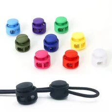 1020pcs 165mm 플라스틱 Paracord 코드 클램프 2 구멍 토글 클립 신발 끈 버클 가방 부품 액세서리, 10개, Light Blue