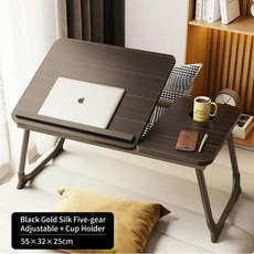 침대 접이식 리프팅 컴퓨터 책상 학생 기숙사용 휴대용 노트북 테이블 학습 글쓰기, 6. black