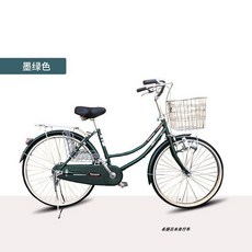 일본자전거 클래식 스타일 출퇴근 감성 경량, 상세페이지 참고, 단일속도-그린/센서등-26인치