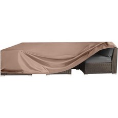 파티오 가구 세트 커버 야외 섹션 소파 테이블 및 의자 방수 대형 315cm x 160cm 74cm H, Rectangular 75" L x 47.5" W x, Brown 420d