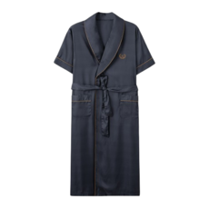 젠티크 남자 반팔 샤워 가운 골프 마사지 호텔 사우나 실크 로브