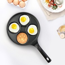 키친아트 하우스쿡 4구 에그팬 26cm / 계란후라이팬 브런치팬, 1개, 에그팬 원형 4구 가스렌지용